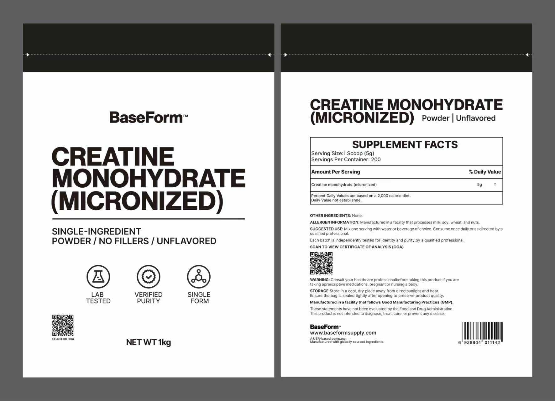 Supplement facts preview